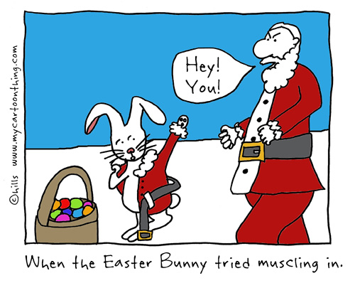 Easter Bunny at Christmas cartoon 1