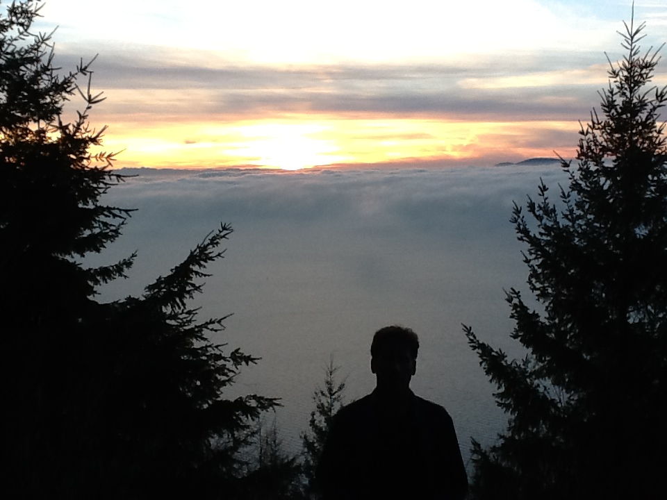 Oyster Dome Hike Dave at sunset 4.45 pm